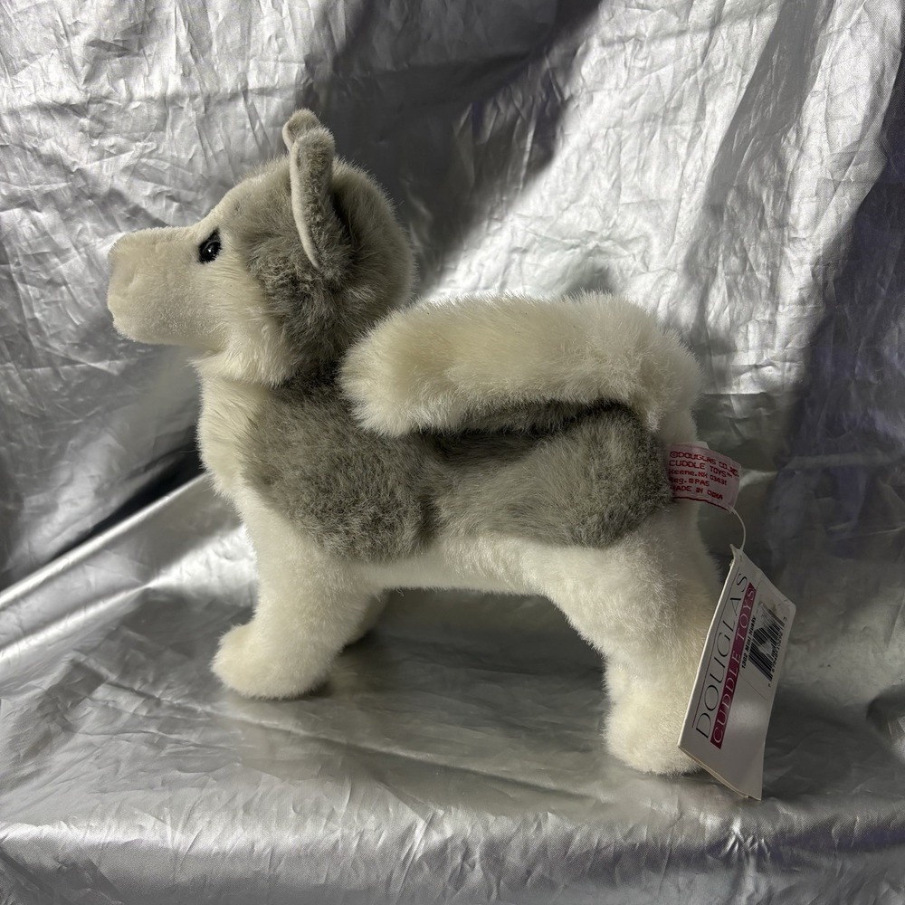 Vintage Douglas Mini Husky 1302 Pink Tag Stuffed Animal Plush EUC